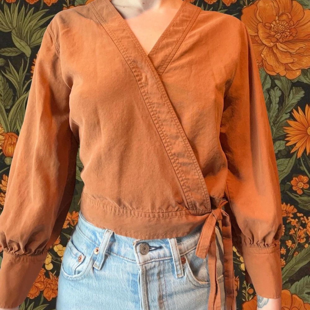 Everlane 100% Silk Wrap Top